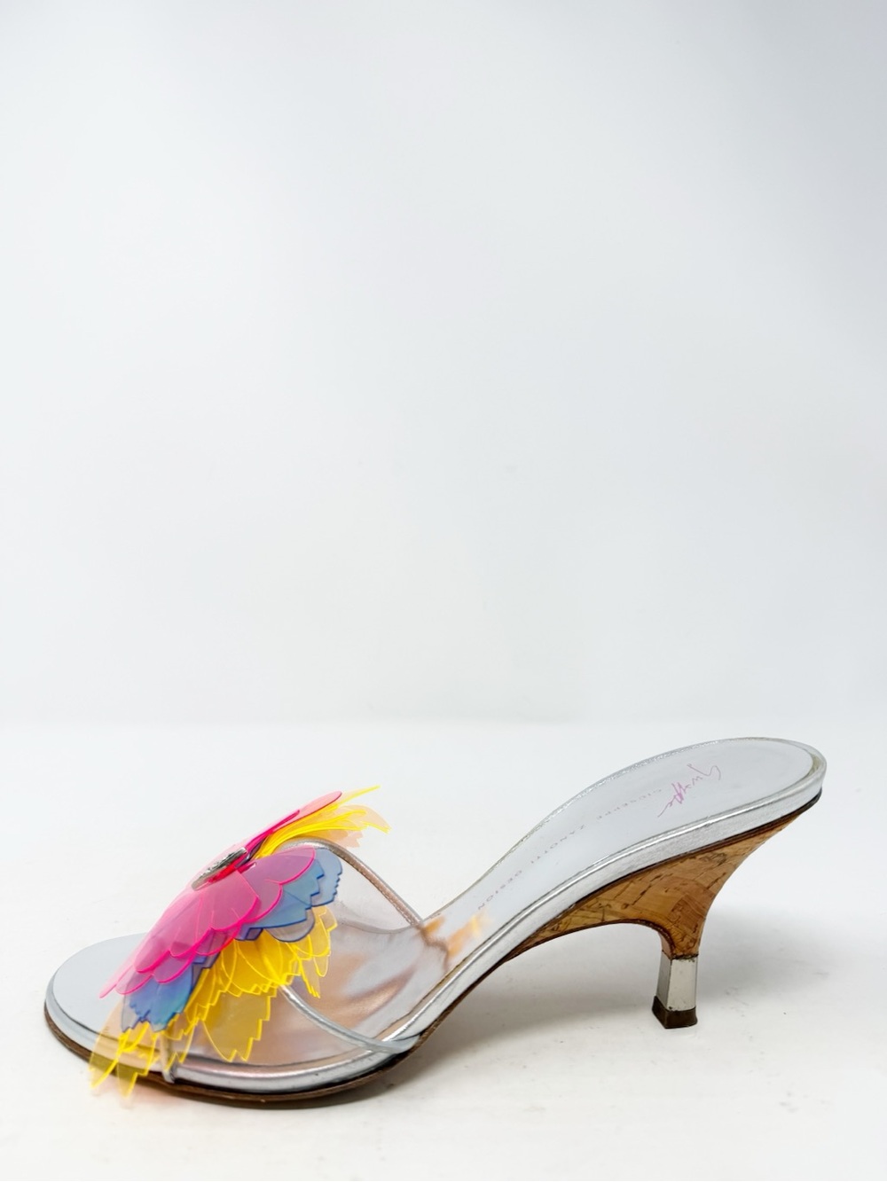 Giuseppe Zanotti Vintage Rare Butterfly Mule Heels Womens Size EU 37 - Picture 8 of 11